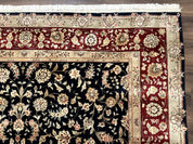 Sino Persian Rug 8x10, Black and Red, Floral Allover - Jewel RugsShopify CollectiveHUNTEDFOX - Sino Persian Rug 8x10, Black and Red, Floral Allover