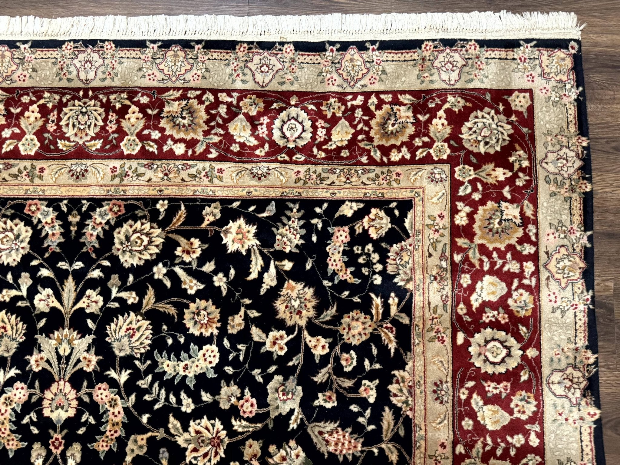 Sino Persian Rug 8x10, Black and Red, Floral Allover - Jewel RugsShopify CollectiveHUNTEDFOX - Sino Persian Rug 8x10, Black and Red, Floral Allover