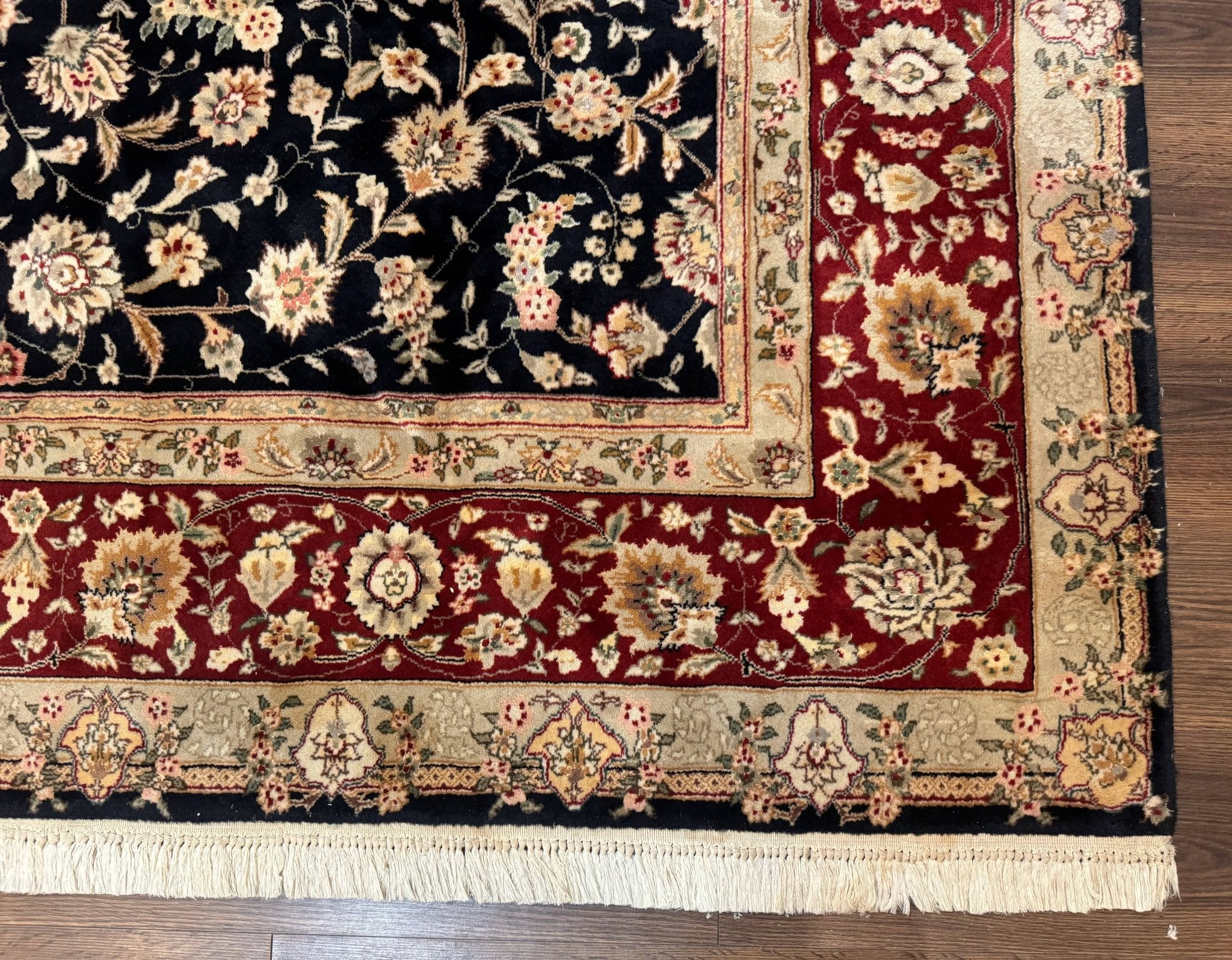 Sino Persian Rug 8x10, Black and Red, Floral Allover - Jewel RugsShopify CollectiveHUNTEDFOX - Sino Persian Rug 8x10, Black and Red, Floral Allover