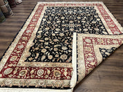 Sino Persian Rug 8x10, Black and Red, Floral Allover - Jewel RugsShopify CollectiveHUNTEDFOX - Sino Persian Rug 8x10, Black and Red, Floral Allover