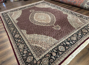 Sino Persian Rug 8x10, Herati, Elegant Oriental Carpet, Dark Maroon - Jewel RugsShopify CollectiveHUNTEDFOX - Sino Persian Rug 8x10, Herati, Elegant Oriental Carpet, Dark Maroon
