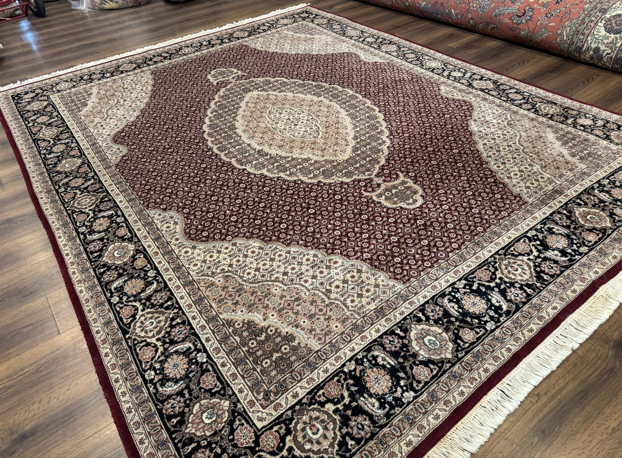 Sino Persian Rug 8x10, Herati, Elegant Oriental Carpet, Dark Maroon - Jewel RugsShopify CollectiveHUNTEDFOX - Sino Persian Rug 8x10, Herati, Elegant Oriental Carpet, Dark Maroon