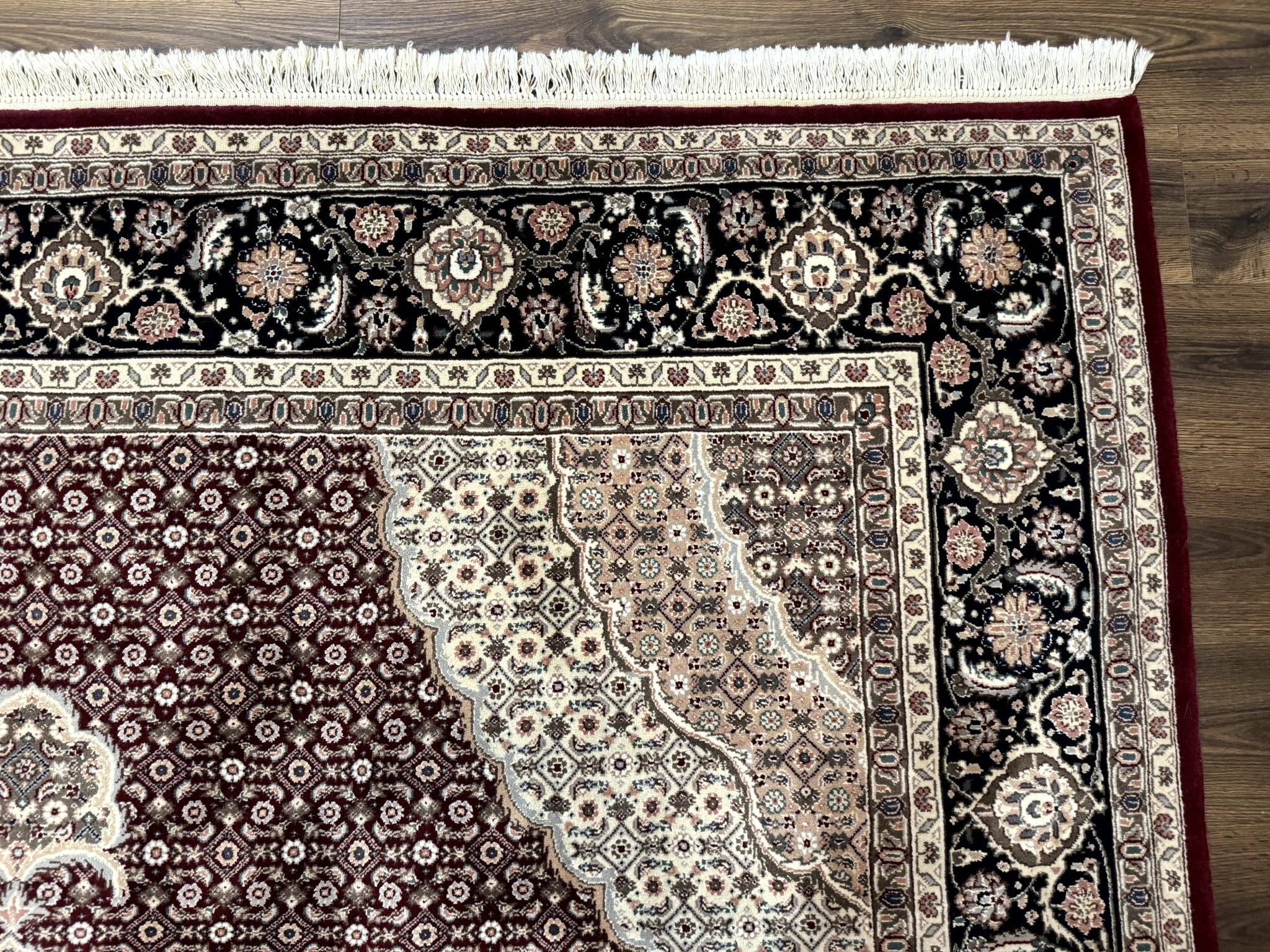 Sino Persian Rug 8x10, Herati, Elegant Oriental Carpet, Dark Maroon - Jewel RugsShopify CollectiveHUNTEDFOX - Sino Persian Rug 8x10, Herati, Elegant Oriental Carpet, Dark Maroon