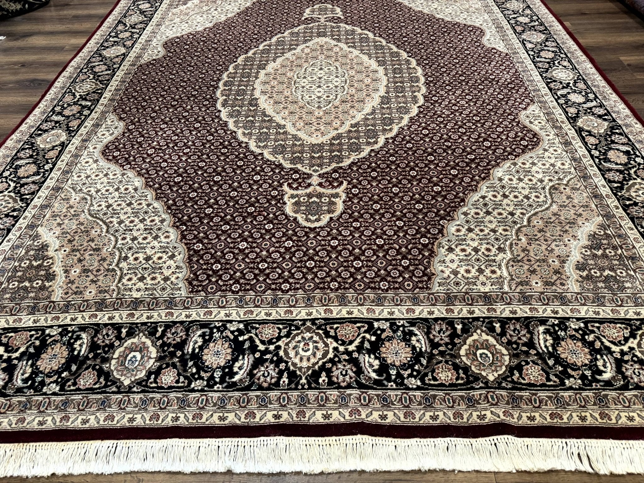 Sino Persian Rug 8x10, Herati, Elegant Oriental Carpet, Dark Maroon - Jewel RugsShopify CollectiveHUNTEDFOX - Sino Persian Rug 8x10, Herati, Elegant Oriental Carpet, Dark Maroon