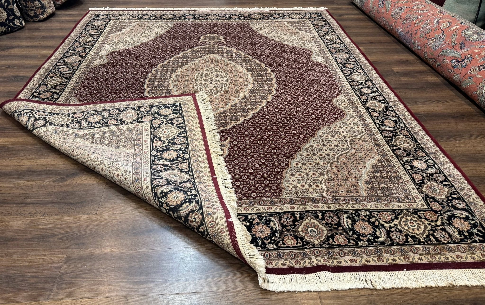 Sino Persian Rug 8x10, Herati, Elegant Oriental Carpet, Dark Maroon - Jewel RugsShopify CollectiveHUNTEDFOX - Sino Persian Rug 8x10, Herati, Elegant Oriental Carpet, Dark Maroon