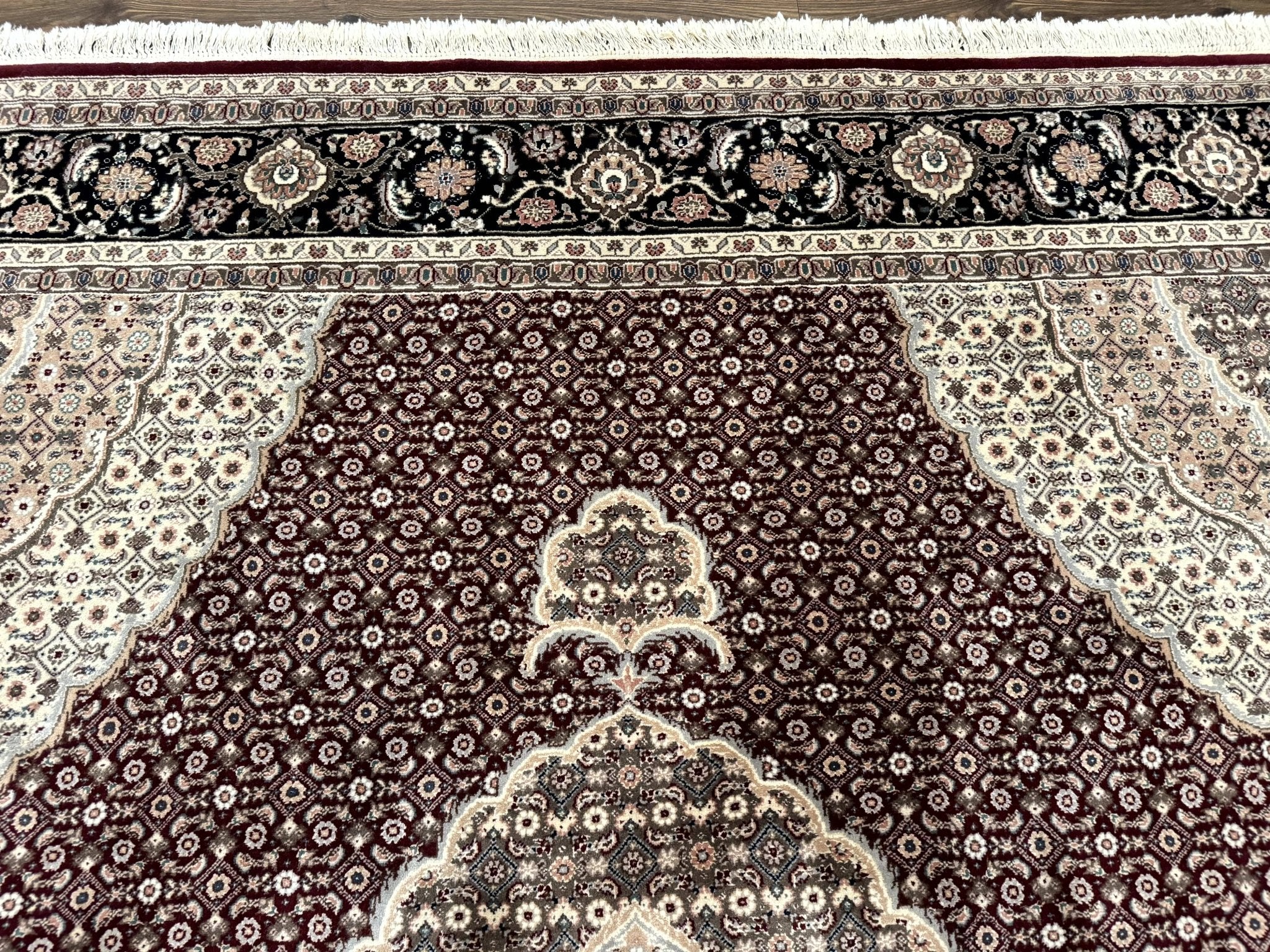 Sino Persian Rug 8x10, Herati, Elegant Oriental Carpet, Dark Maroon - Jewel RugsShopify CollectiveHUNTEDFOX - Sino Persian Rug 8x10, Herati, Elegant Oriental Carpet, Dark Maroon