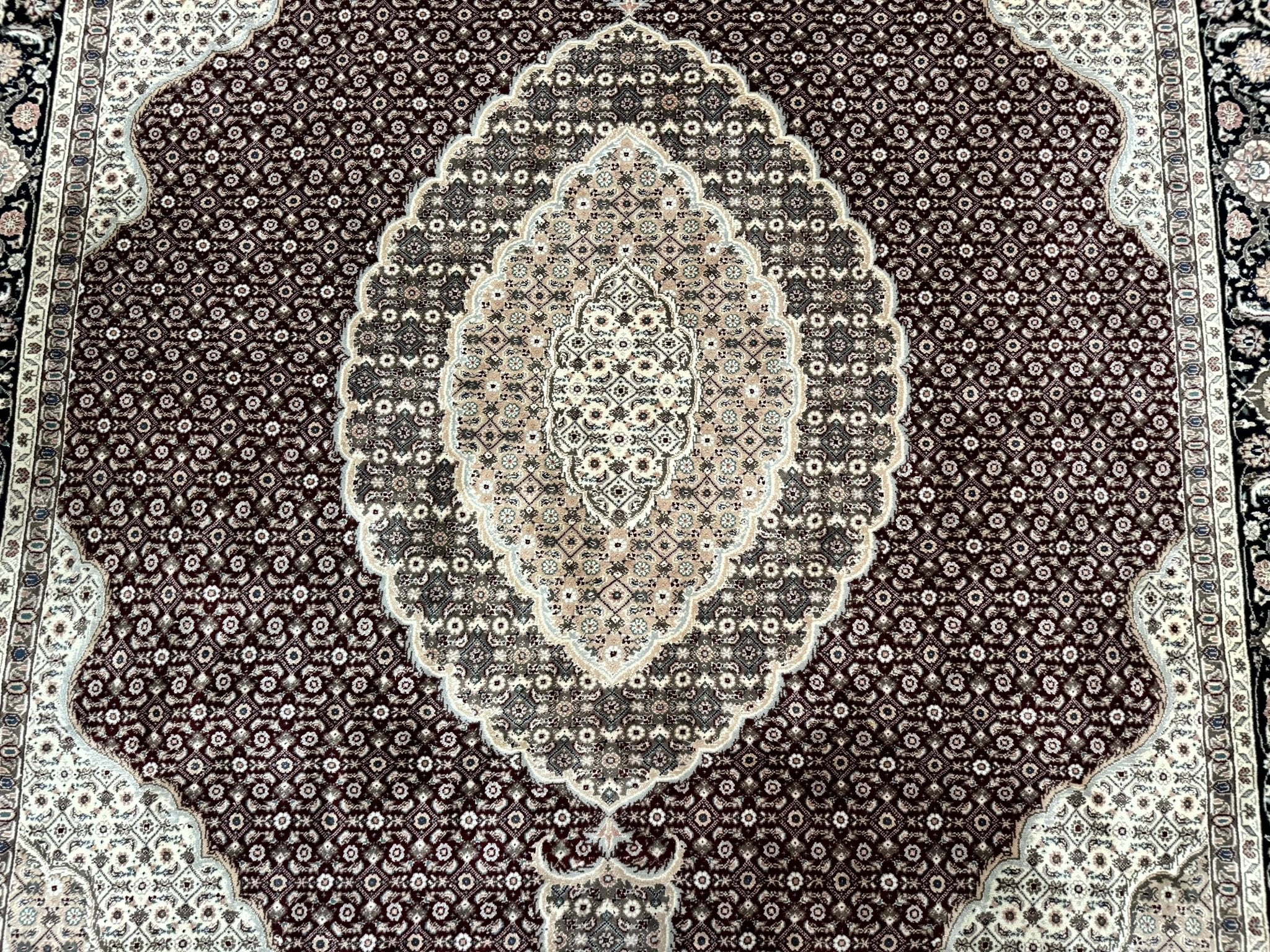 Sino Persian Rug 8x10, Herati, Elegant Oriental Carpet, Dark Maroon - Jewel RugsShopify CollectiveHUNTEDFOX - Sino Persian Rug 8x10, Herati, Elegant Oriental Carpet, Dark Maroon