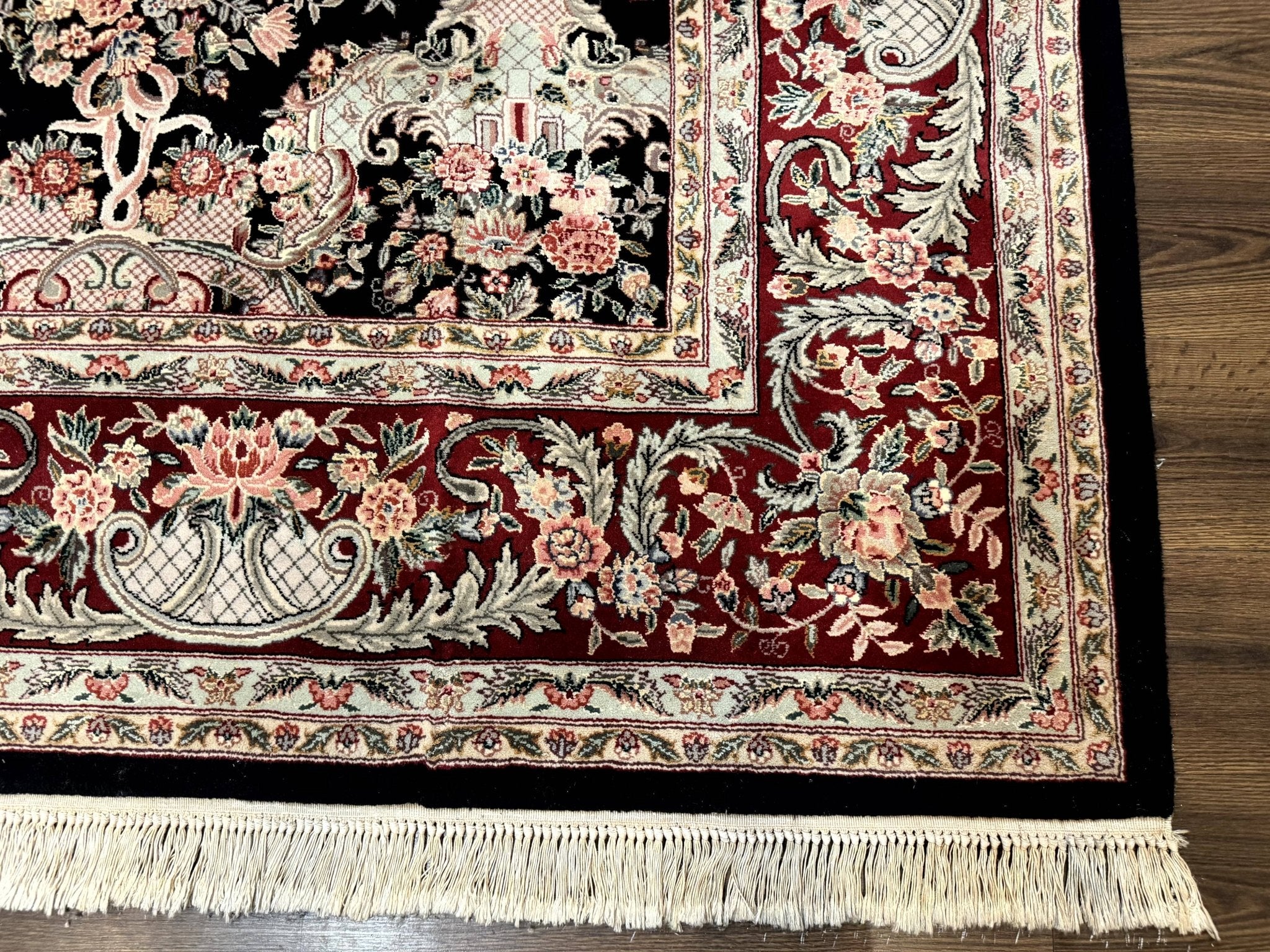Sino Persian Rug 9x12, Black, Floral Bouquets - Jewel RugsShopify CollectiveHUNTEDFOX - Sino Persian Rug 9x12, Black, Floral Bouquets