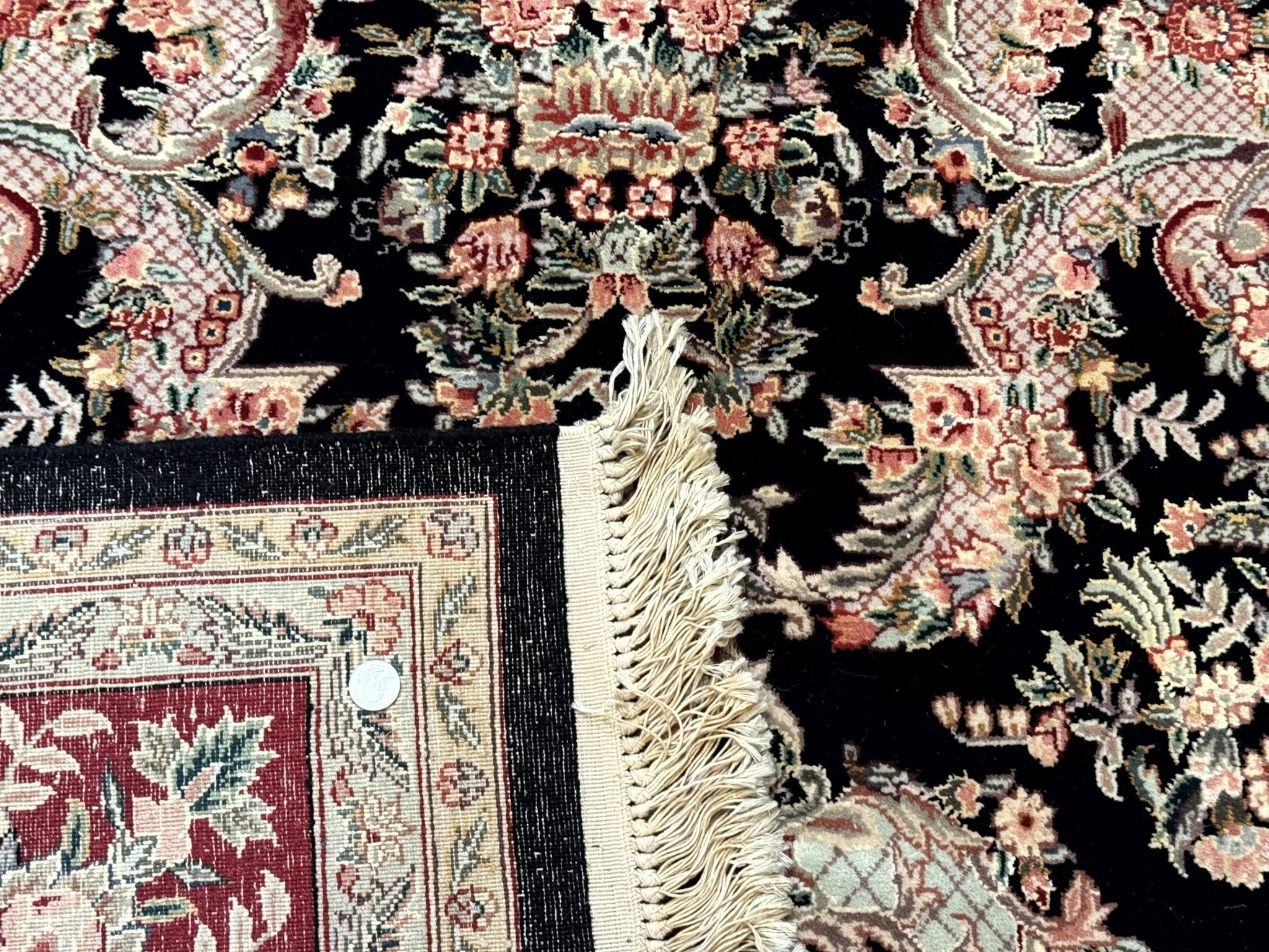 Sino Persian Rug 9x12, Black, Floral Bouquets - Jewel RugsShopify CollectiveHUNTEDFOX - Sino Persian Rug 9x12, Black, Floral Bouquets