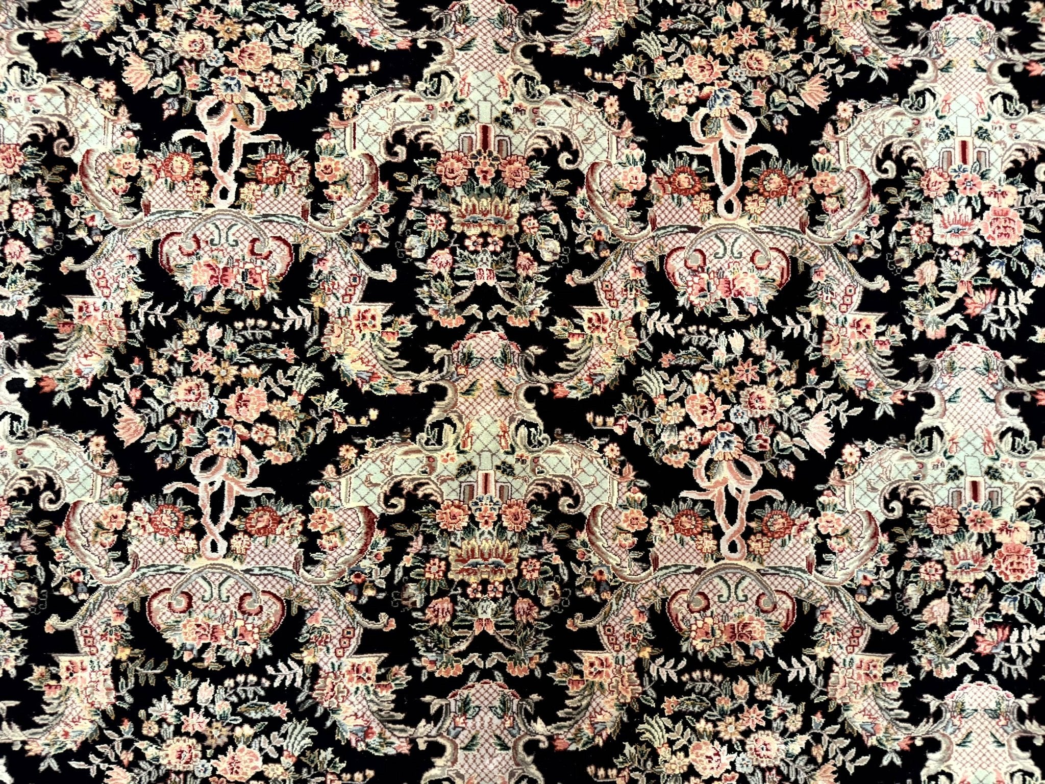 Sino Persian Rug 9x12, Black, Floral Bouquets - Jewel RugsShopify CollectiveHUNTEDFOX - Sino Persian Rug 9x12, Black, Floral Bouquets