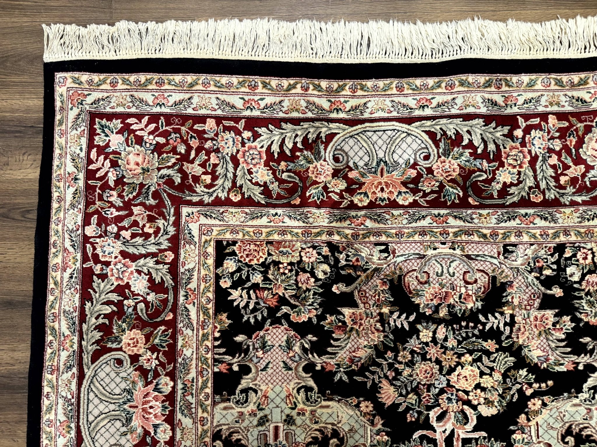 Sino Persian Rug 9x12, Black, Floral Bouquets - Jewel RugsShopify CollectiveHUNTEDFOX - Sino Persian Rug 9x12, Black, Floral Bouquets