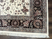 Sino Persian Rug 9x12, Floral Allover Design, 170 KPSI, Ivory and Dark Maroon - Jewel RugsShopify CollectiveHUNTEDFOX - Sino Persian Rug 9x12, Floral Allover Design, 170 KPSI, Ivory and Dark Maroon