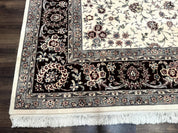 Sino Persian Rug 9x12, Floral Allover Design, 170 KPSI, Ivory and Dark Maroon - Jewel RugsShopify CollectiveHUNTEDFOX - Sino Persian Rug 9x12, Floral Allover Design, 170 KPSI, Ivory and Dark Maroon
