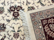 Sino Persian Rug 9x12, Floral Allover Design, 170 KPSI, Ivory and Dark Maroon - Jewel RugsShopify CollectiveHUNTEDFOX - Sino Persian Rug 9x12, Floral Allover Design, 170 KPSI, Ivory and Dark Maroon