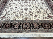 Sino Persian Rug 9x12, Floral Allover Design, 170 KPSI, Ivory and Dark Maroon - Jewel RugsShopify CollectiveHUNTEDFOX - Sino Persian Rug 9x12, Floral Allover Design, 170 KPSI, Ivory and Dark Maroon