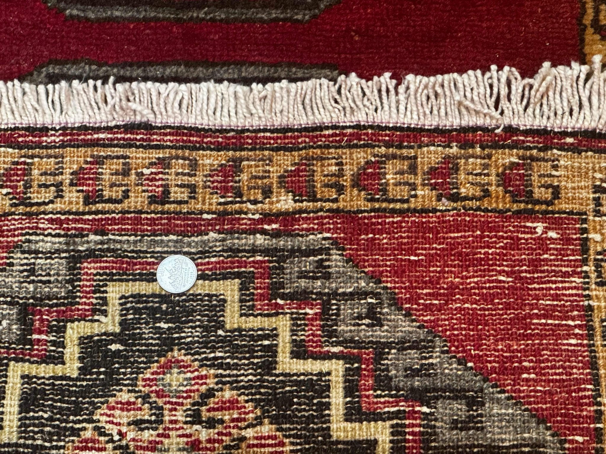 Small Antique Turkish Yastik Rug 2x3, Double Medallions, Geometric, Red, Wool - Jewel RugsShopify CollectiveHUNTEDFOX - Small Antique Turkish Yastik Rug 2x3, Double Medallions, Geometric, Red, Wool