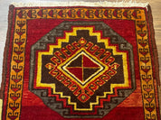 Small Antique Turkish Yastik Rug 2x3, Double Medallions, Geometric, Red, Wool - Jewel RugsShopify CollectiveHUNTEDFOX - Small Antique Turkish Yastik Rug 2x3, Double Medallions, Geometric, Red, Wool