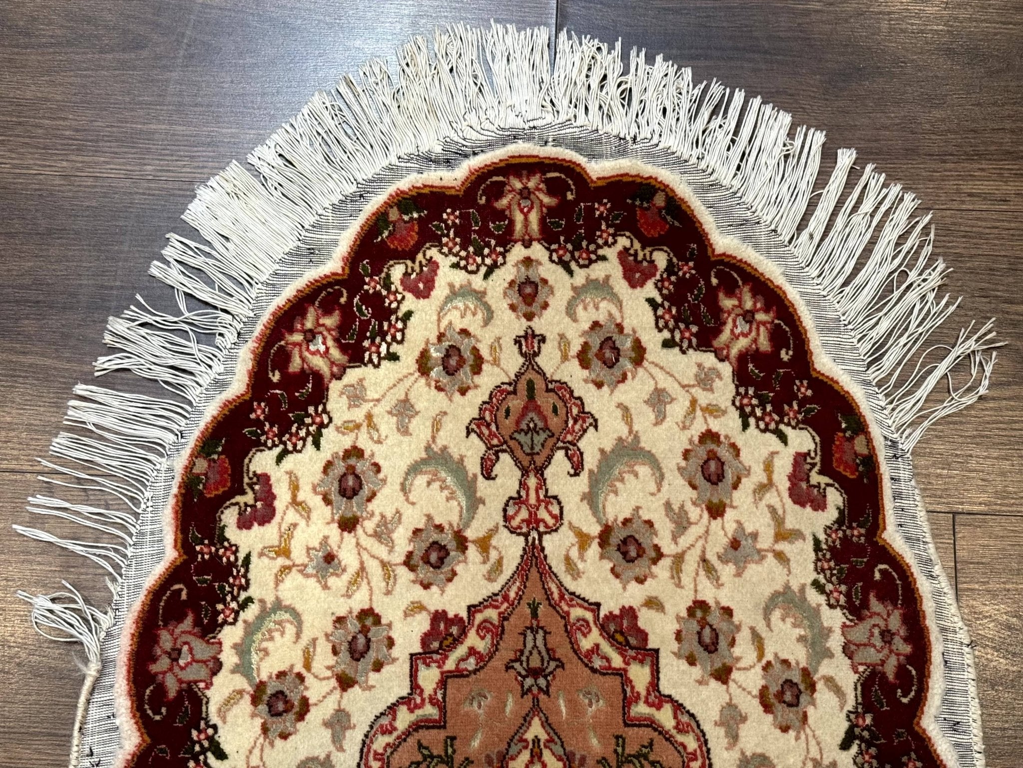 Small Oval Persian Tabriz Rug 2x4, Kork Wool and Silk Highlights, Fine 260 KPSI - Jewel RugsShopify CollectiveHUNTEDFOX - Small Oval Persian Tabriz Rug 2x4, Kork Wool and Silk Highlights, Fine 260 KPSI