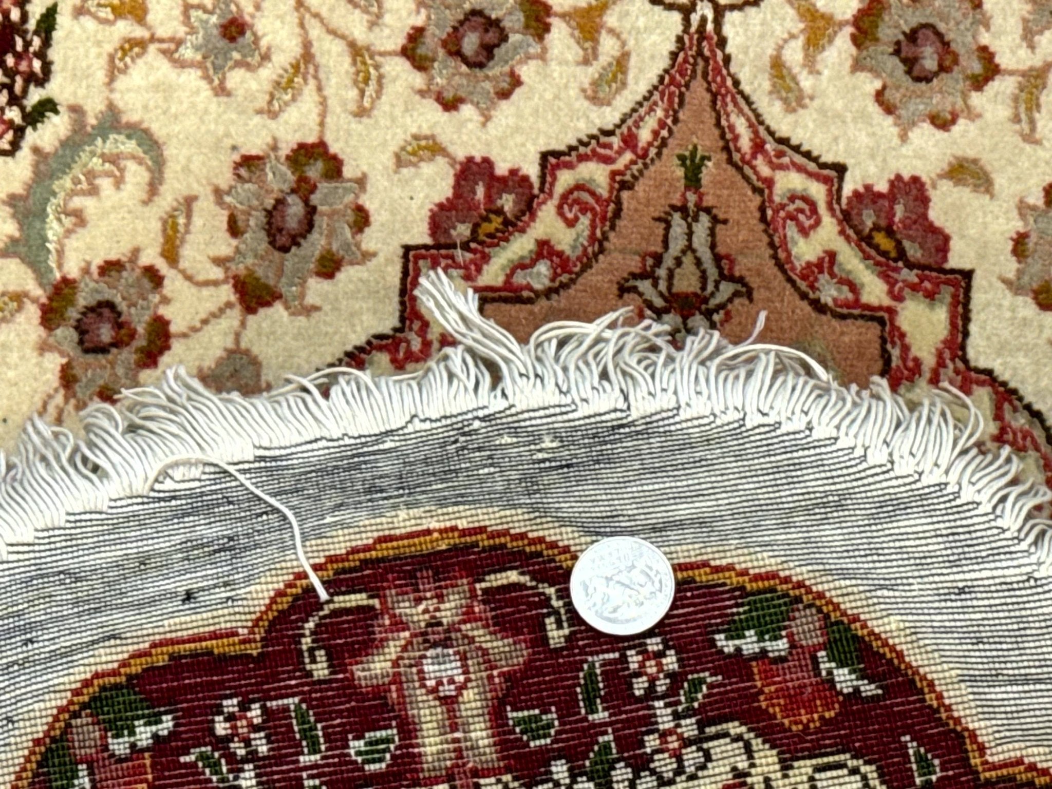 Small Oval Persian Tabriz Rug 2x4, Kork Wool and Silk Highlights, Fine 260 KPSI - Jewel RugsShopify CollectiveHUNTEDFOX - Small Oval Persian Tabriz Rug 2x4, Kork Wool and Silk Highlights, Fine 260 KPSI