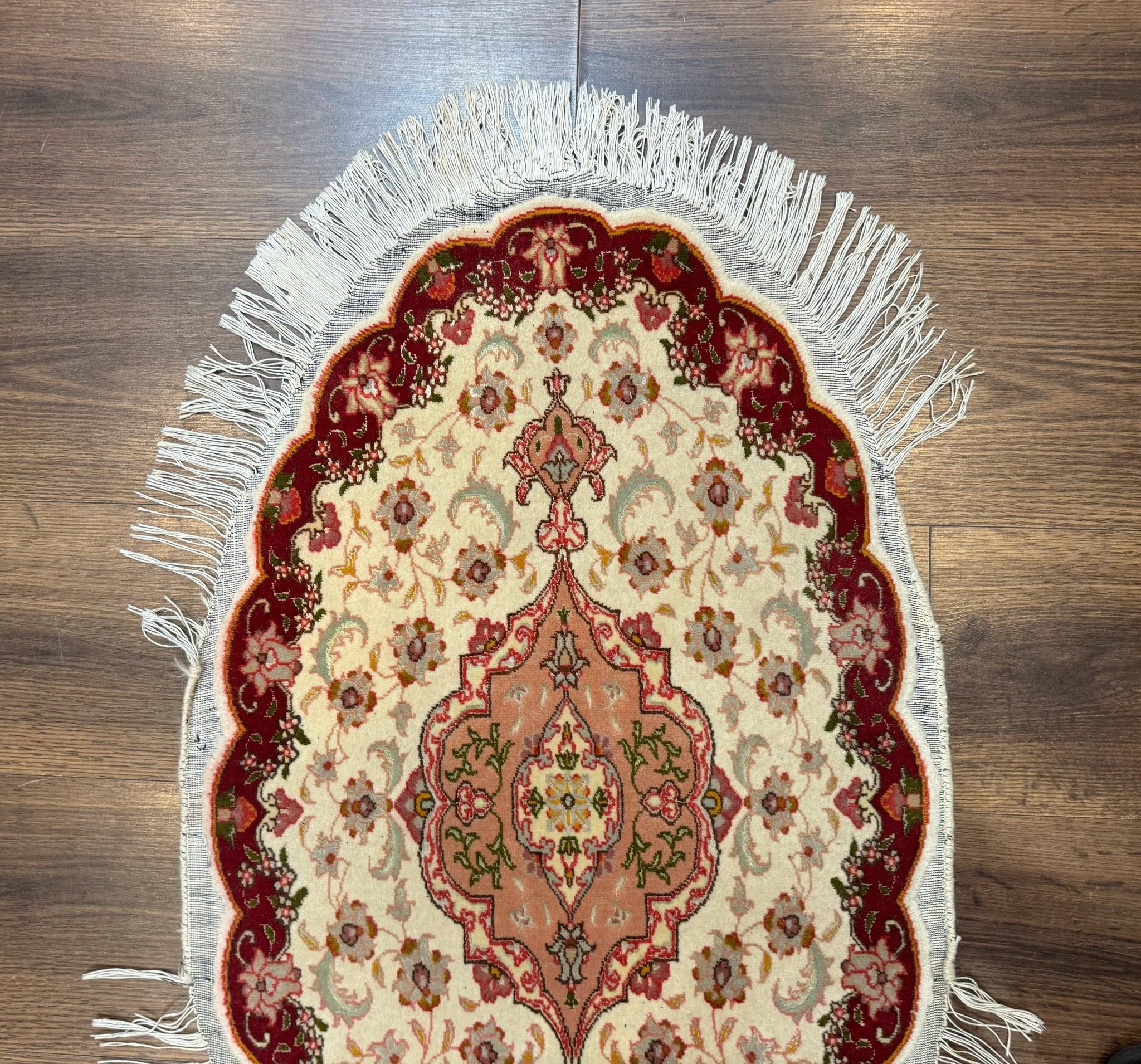 Small Oval Persian Tabriz Rug 2x4, Kork Wool and Silk Highlights, Fine 260 KPSI - Jewel RugsShopify CollectiveHUNTEDFOX - Small Oval Persian Tabriz Rug 2x4, Kork Wool and Silk Highlights, Fine 260 KPSI