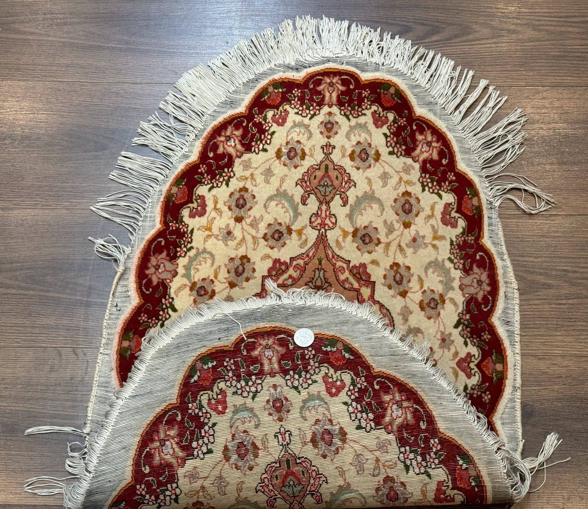 Small Oval Persian Tabriz Rug 2x4, Kork Wool and Silk Highlights, Fine 260 KPSI - Jewel RugsShopify CollectiveHUNTEDFOX - Small Oval Persian Tabriz Rug 2x4, Kork Wool and Silk Highlights, Fine 260 KPSI