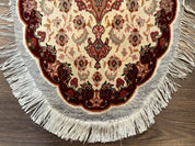 Small Oval Persian Tabriz Rug 2x4, Kork Wool and Silk Highlights, Fine 260 KPSI - Jewel RugsShopify CollectiveHUNTEDFOX - Small Oval Persian Tabriz Rug 2x4, Kork Wool and Silk Highlights, Fine 260 KPSI