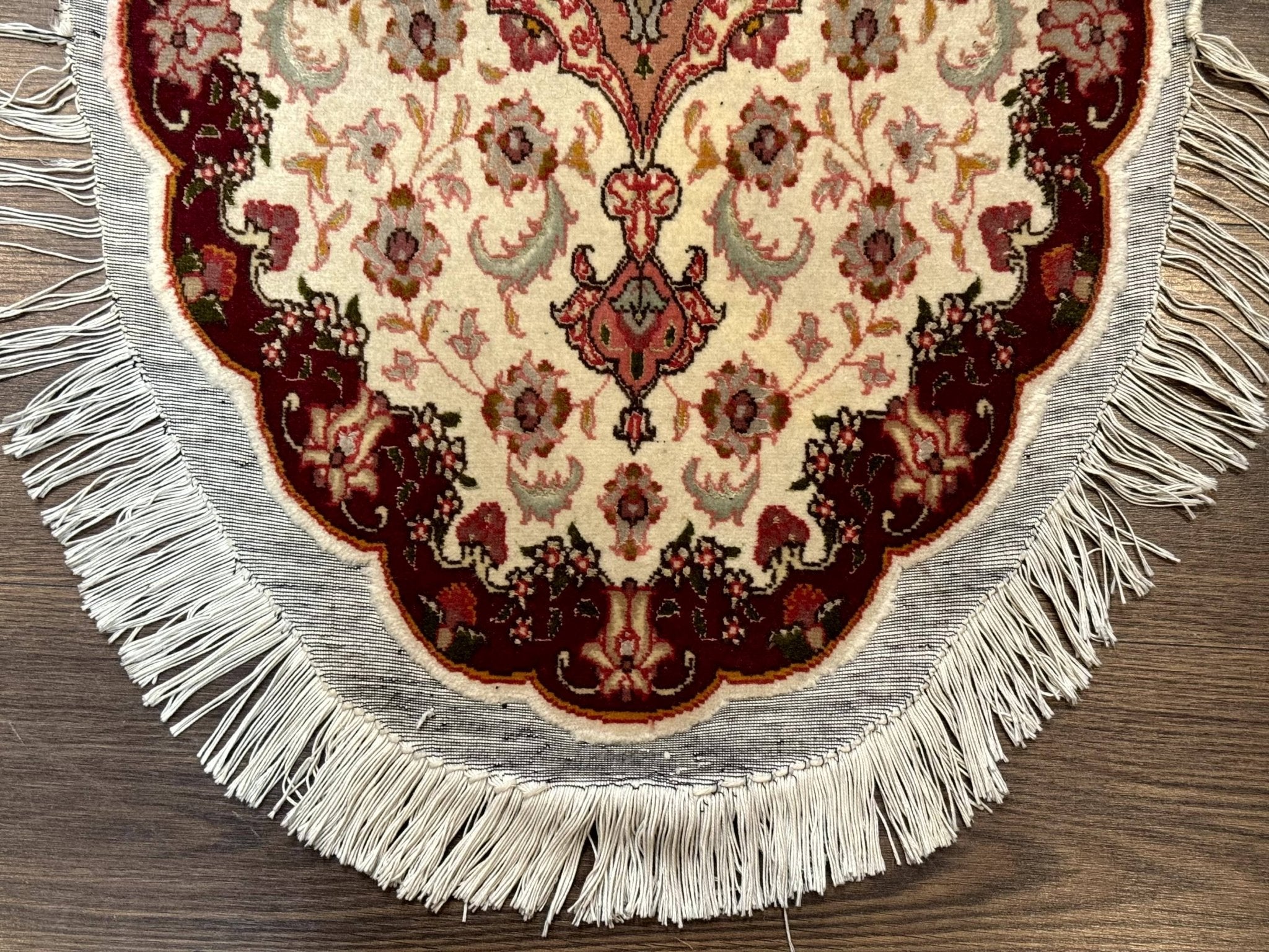 Small Oval Persian Tabriz Rug 2x4, Kork Wool and Silk Highlights, Fine 260 KPSI - Jewel RugsShopify CollectiveHUNTEDFOX - Small Oval Persian Tabriz Rug 2x4, Kork Wool and Silk Highlights, Fine 260 KPSI