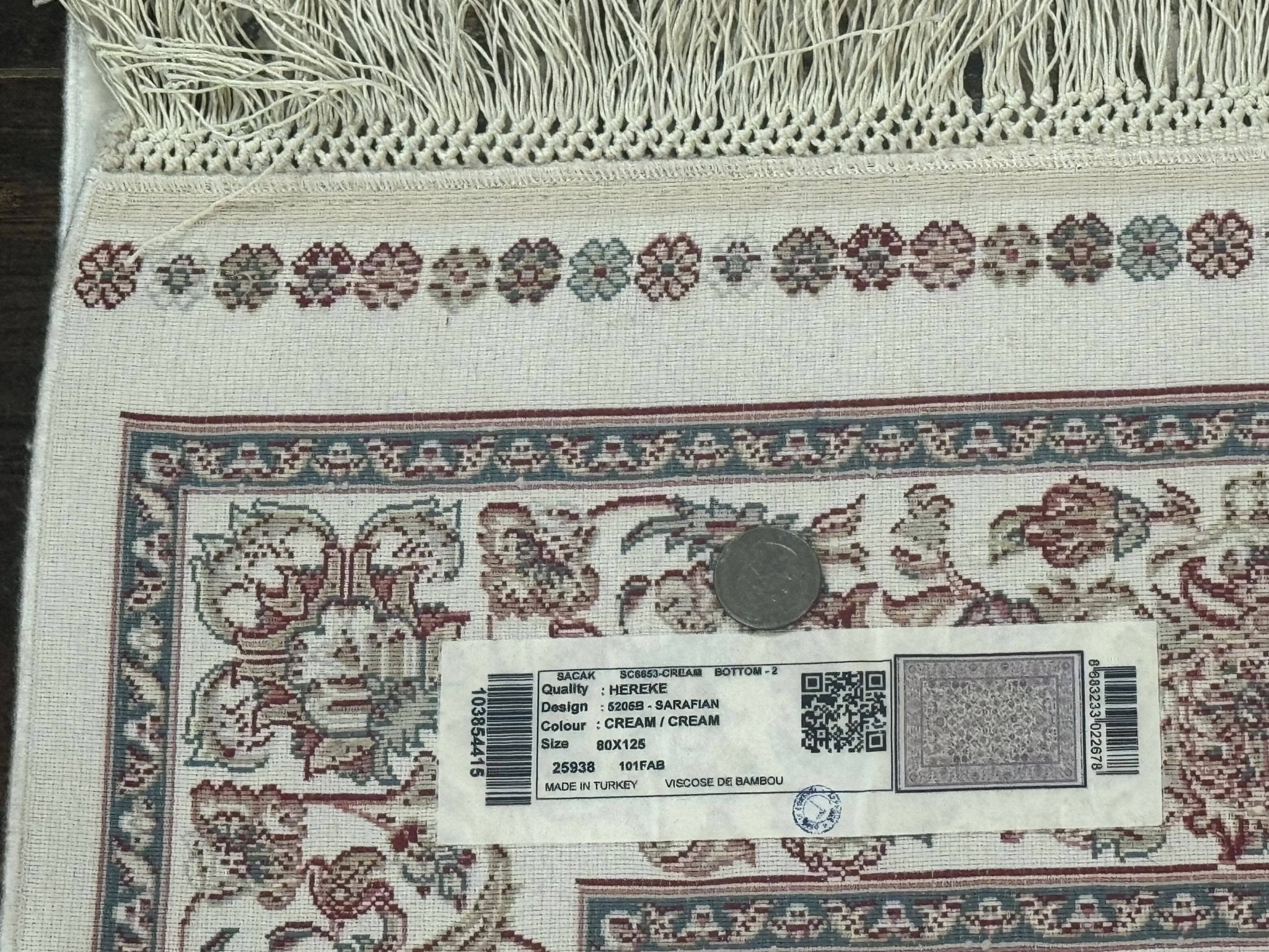 Small Turkish Silk Rug 2.6 x 4, Ivory, Allover Design, Bamboo Silk - Jewel RugsShopify CollectiveHUNTEDFOX - Small Turkish Silk Rug 2.6 x 4, Ivory, Allover Design, Bamboo Silk