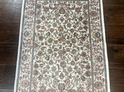 Small Turkish Silk Rug 2.6 x 4, Ivory, Allover Design, Bamboo Silk - Jewel RugsShopify CollectiveHUNTEDFOX - Small Turkish Silk Rug 2.6 x 4, Ivory, Allover Design, Bamboo Silk