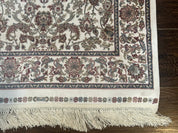 Small Turkish Silk Rug 2.6 x 4, Ivory, Allover Design, Bamboo Silk - Jewel RugsShopify CollectiveHUNTEDFOX - Small Turkish Silk Rug 2.6 x 4, Ivory, Allover Design, Bamboo Silk