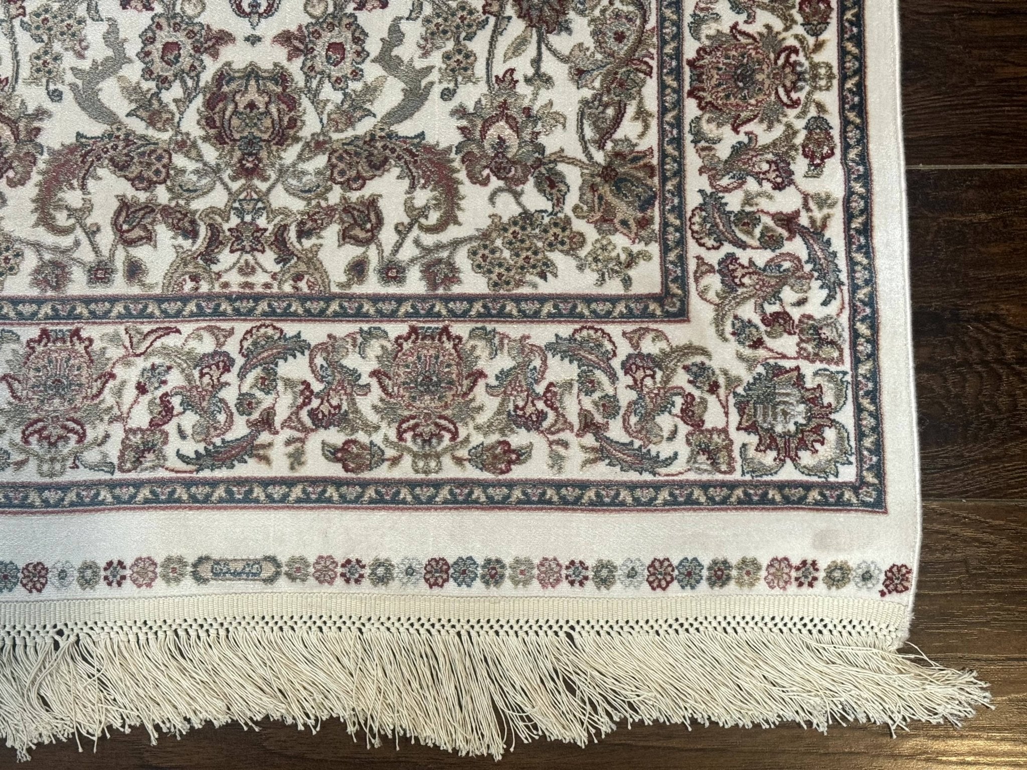 Small Turkish Silk Rug 2.6 x 4, Ivory, Allover Design, Bamboo Silk - Jewel RugsShopify CollectiveHUNTEDFOX - Small Turkish Silk Rug 2.6 x 4, Ivory, Allover Design, Bamboo Silk