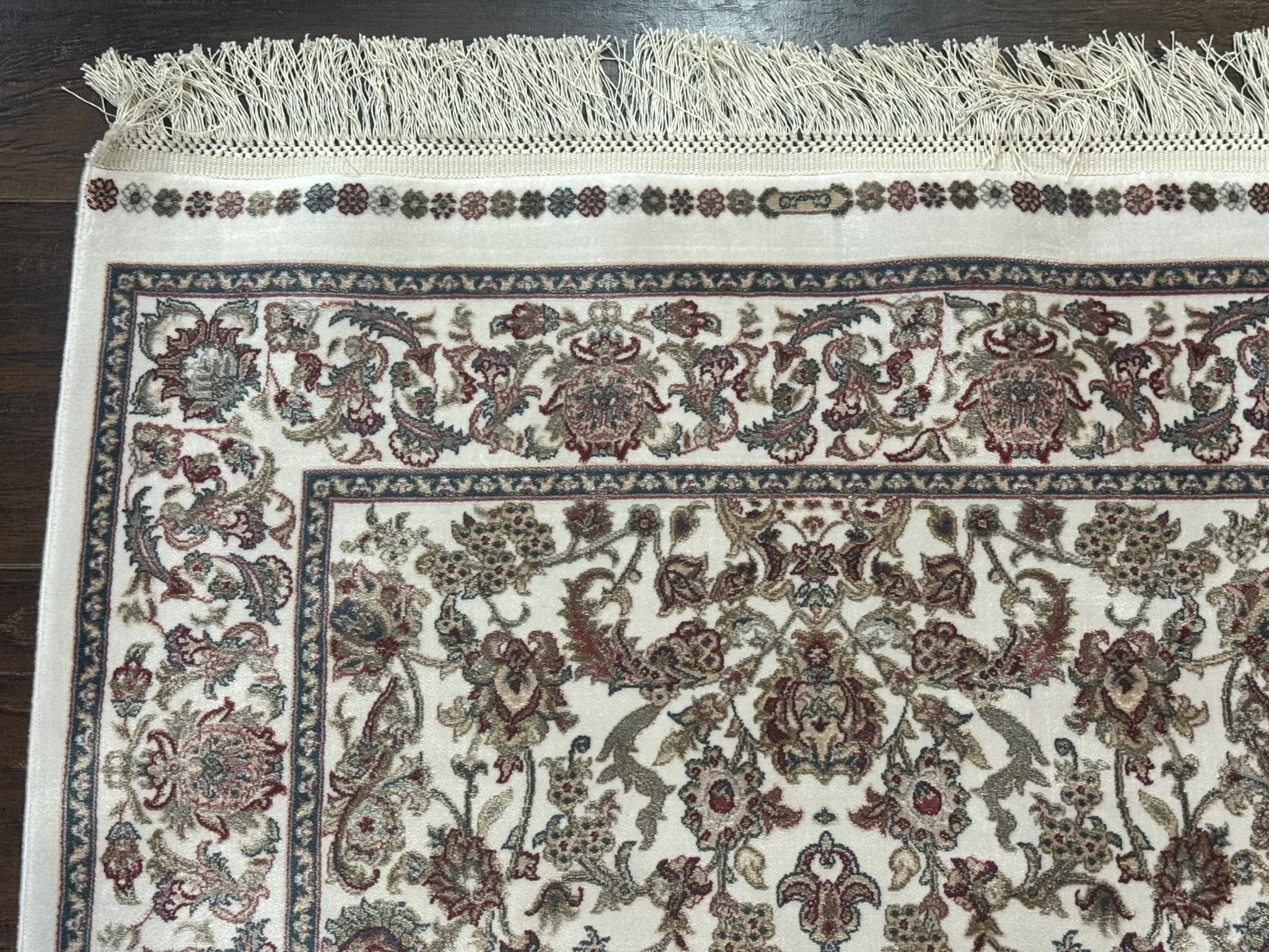 Small Turkish Silk Rug 2.6 x 4, Ivory, Allover Design, Bamboo Silk - Jewel RugsShopify CollectiveHUNTEDFOX - Small Turkish Silk Rug 2.6 x 4, Ivory, Allover Design, Bamboo Silk