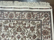 Small Turkish Silk Rug 2.6 x 4, Ivory, Allover Design, Bamboo Silk - Jewel RugsShopify CollectiveHUNTEDFOX - Small Turkish Silk Rug 2.6 x 4, Ivory, Allover Design, Bamboo Silk