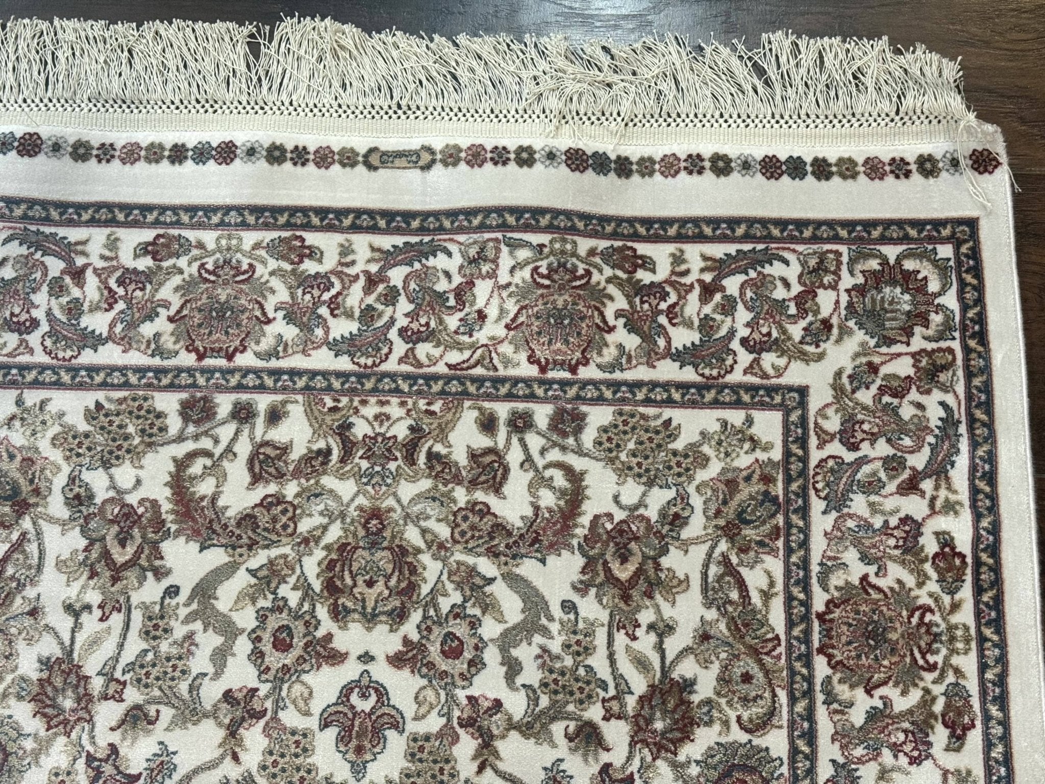 Small Turkish Silk Rug 2.6 x 4, Ivory, Allover Design, Bamboo Silk - Jewel RugsShopify CollectiveHUNTEDFOX - Small Turkish Silk Rug 2.6 x 4, Ivory, Allover Design, Bamboo Silk