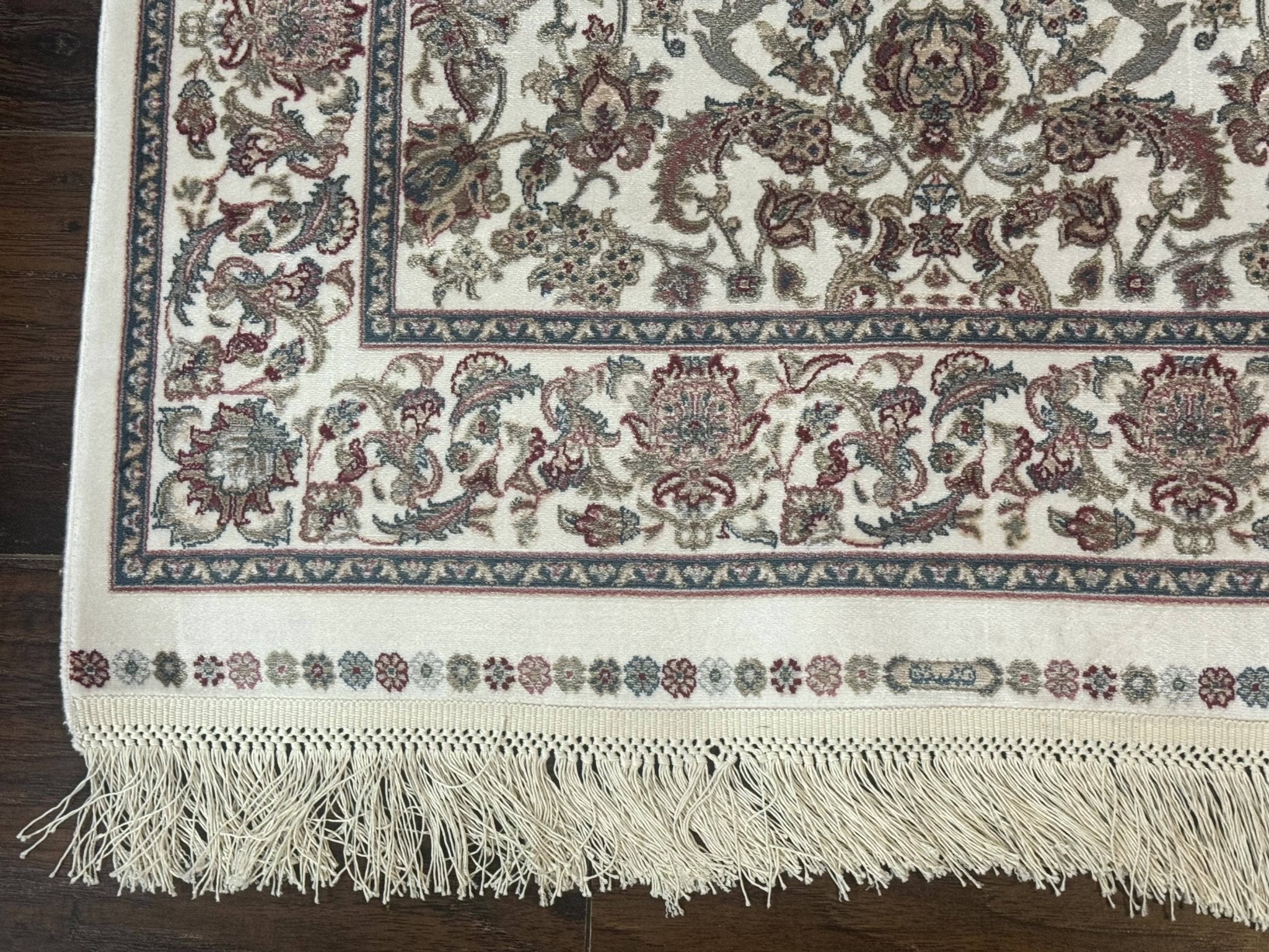 Small Turkish Silk Rug 2.6 x 4, Ivory, Allover Design, Bamboo Silk - Jewel RugsShopify CollectiveHUNTEDFOX - Small Turkish Silk Rug 2.6 x 4, Ivory, Allover Design, Bamboo Silk