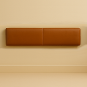 Floating Brown Leather Bench for Restaurant Dining, Entryway or Kitchen