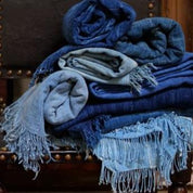 Solid Vintage African Indigo Throw Pillow Collection - BlueHUNTERINDIGO & SHIBORIHUNTEDFOX - vintage African indigo fabric