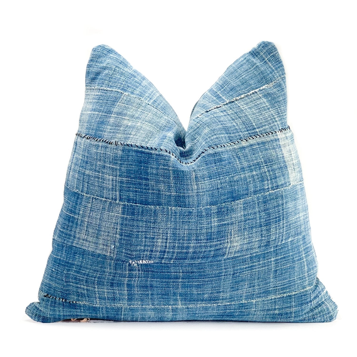 Solid Vintage African Indigo Throw Pillow Collection - BlueHUNTERINDIGO & SHIBORIHUNTEDFOX - vintage blue vintage African indigo decorative accent or throw pillow