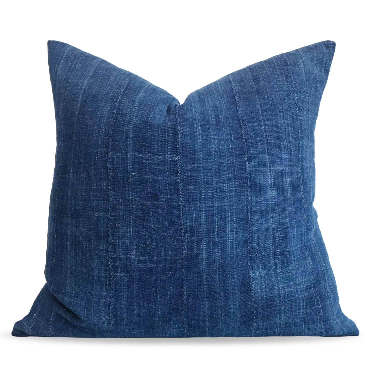 Solid Vintage African Indigo Throw Pillow Collection - BlueHUNTERINDIGO & SHIBORIHUNTEDFOX - dark blue vintage African indigo decorative accent or throw pillow