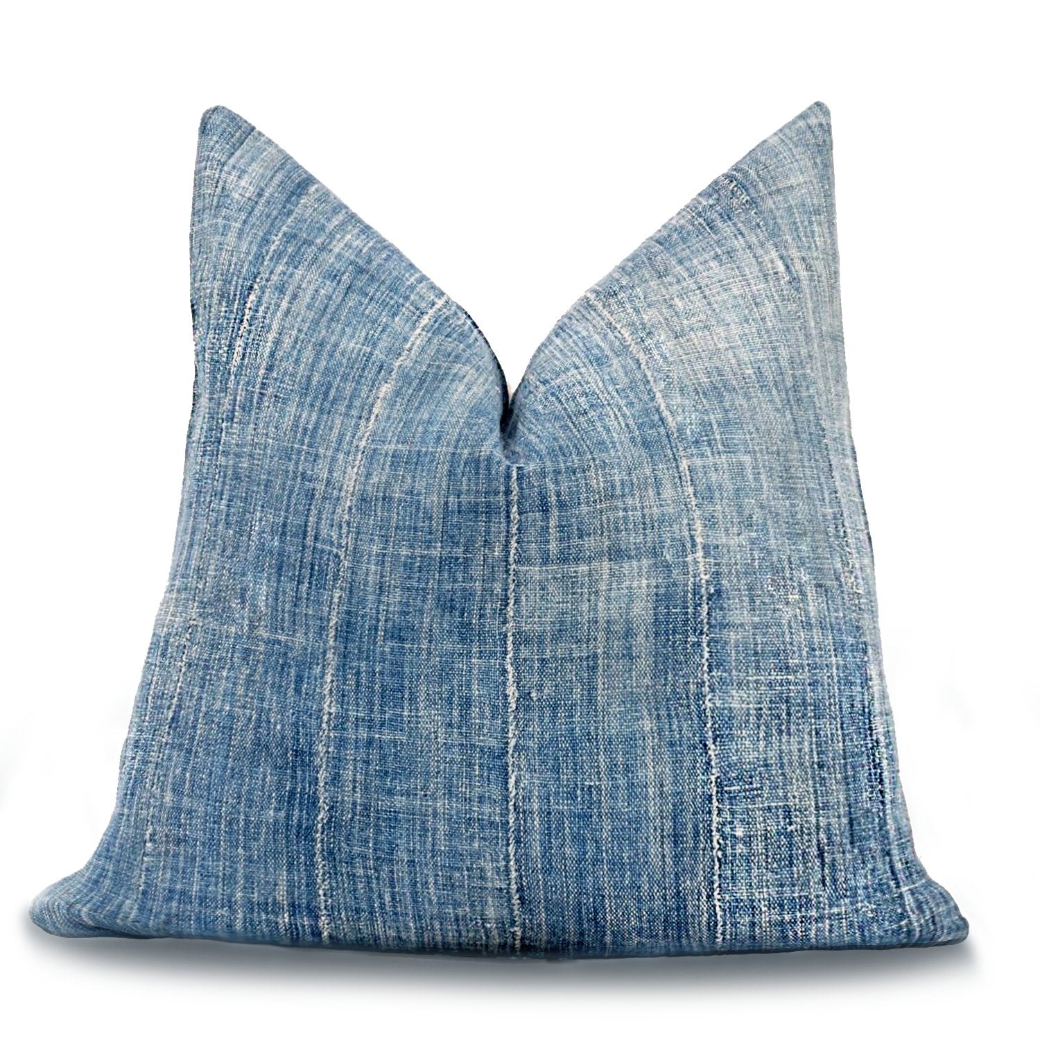 Solid Vintage African Indigo Throw Pillow Collection - BlueHUNTERINDIGO & SHIBORIHUNTEDFOX - vintage blue vintage African indigo decorative accent or throw pillow