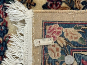 Square Persian Kerman Rug 4x4, Ivory Blue Pink, Handmade, Fine 225 KPSI - Jewel RugsShopify CollectiveHUNTEDFOX - Square Persian Kerman Rug 4x4, Ivory Blue Pink, Handmade, Fine 225 KPSI