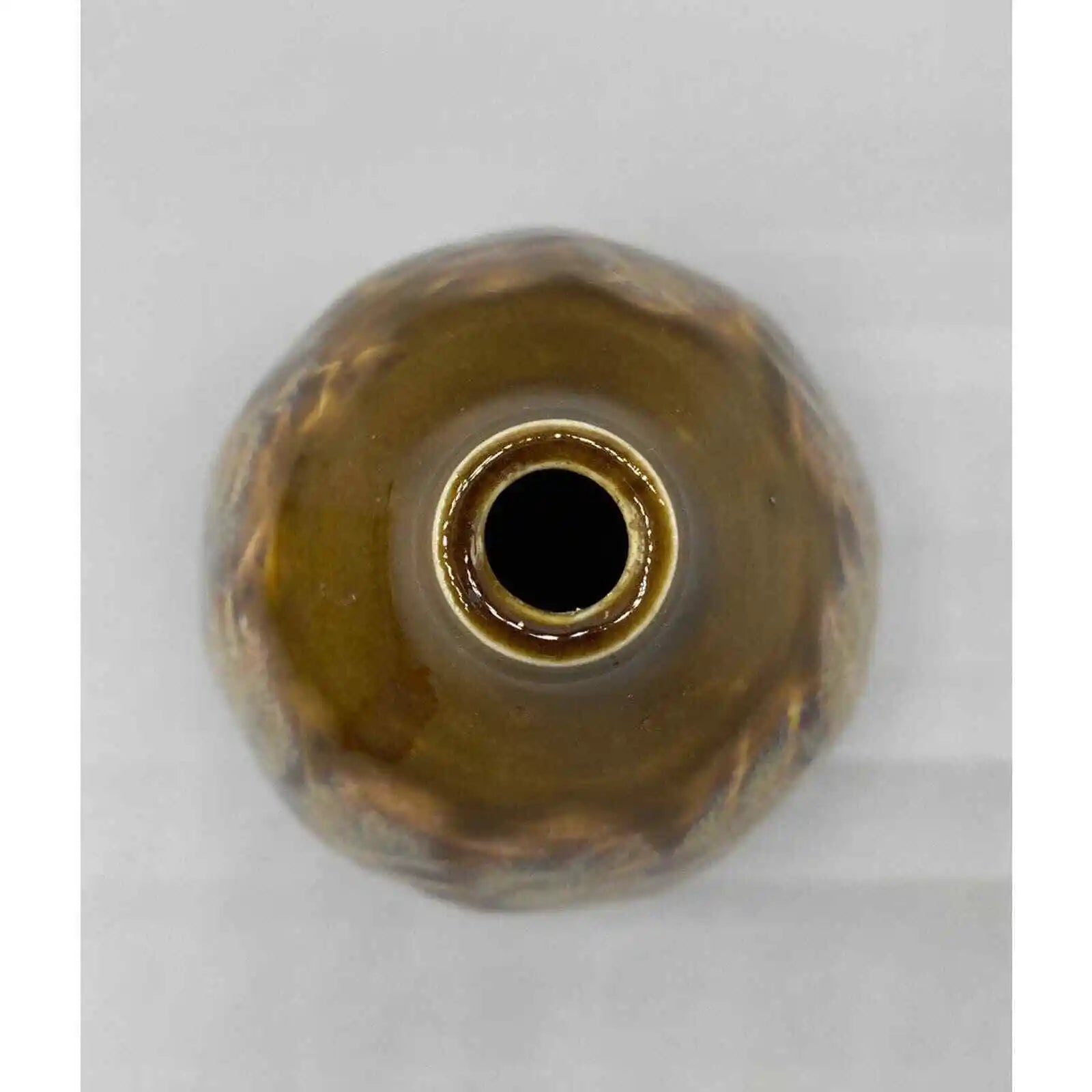 Tan Marbleized Teardrop Drip Glaze Bud Vase - HUNTEDFOX