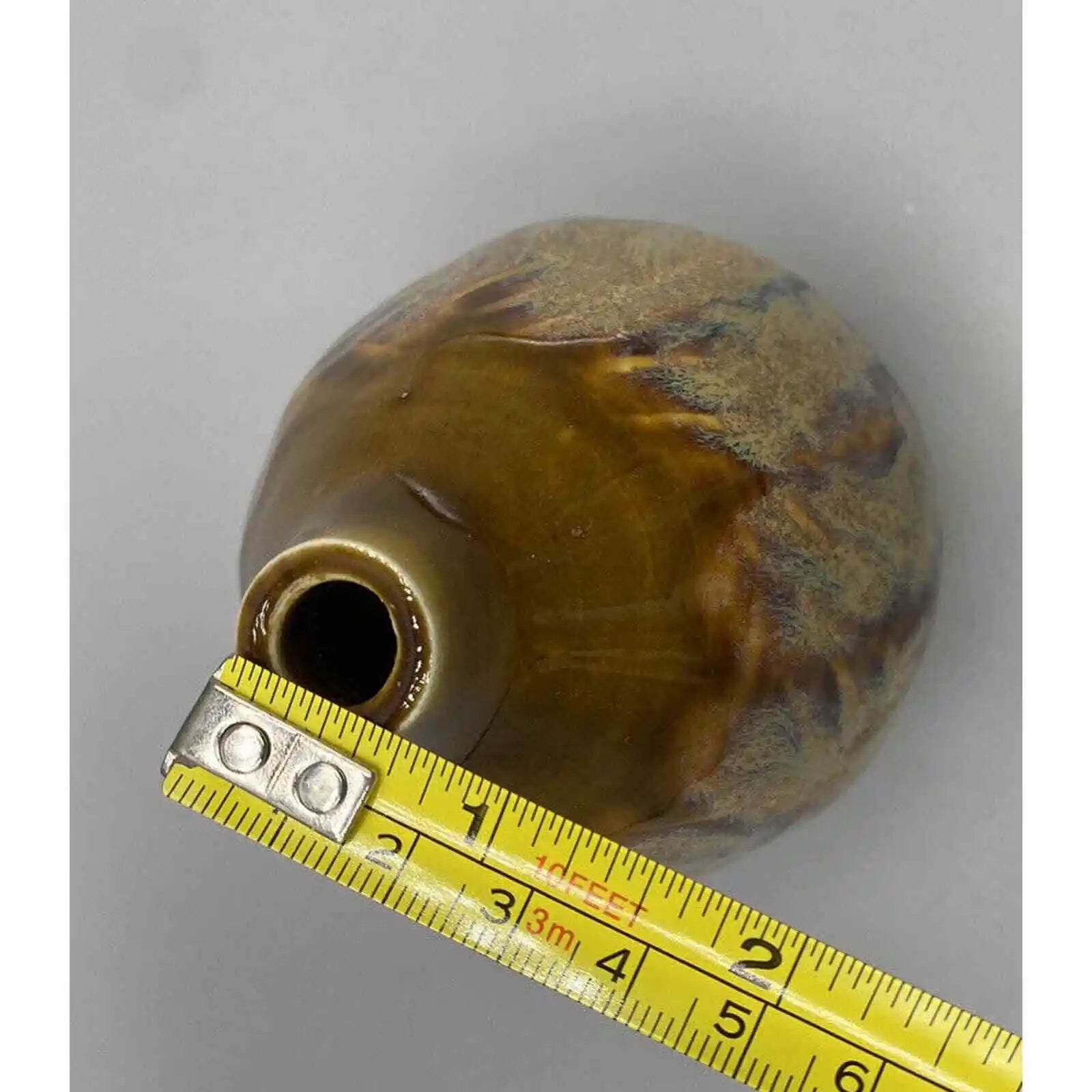 Tan Marbleized Teardrop Drip Glaze Bud Vase - HUNTEDFOX