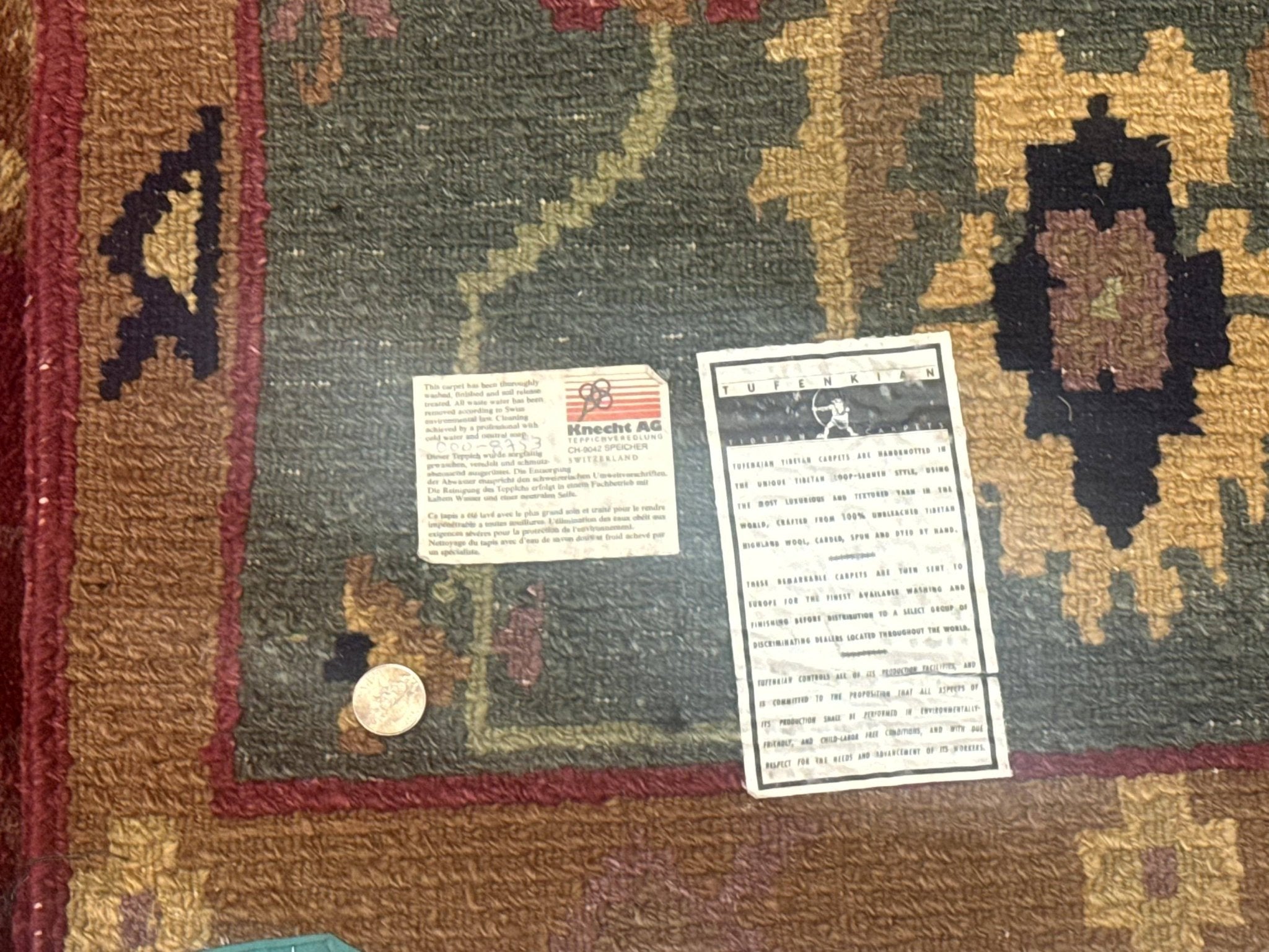 Tufenkian Rug 8x10, Tibetan Room Sized Carpet, Soft Thick Wool Pile - Jewel RugsShopify CollectiveHUNTEDFOX - Tufenkian Rug 8x10, Tibetan Room Sized Carpet, Soft Thick Wool Pile