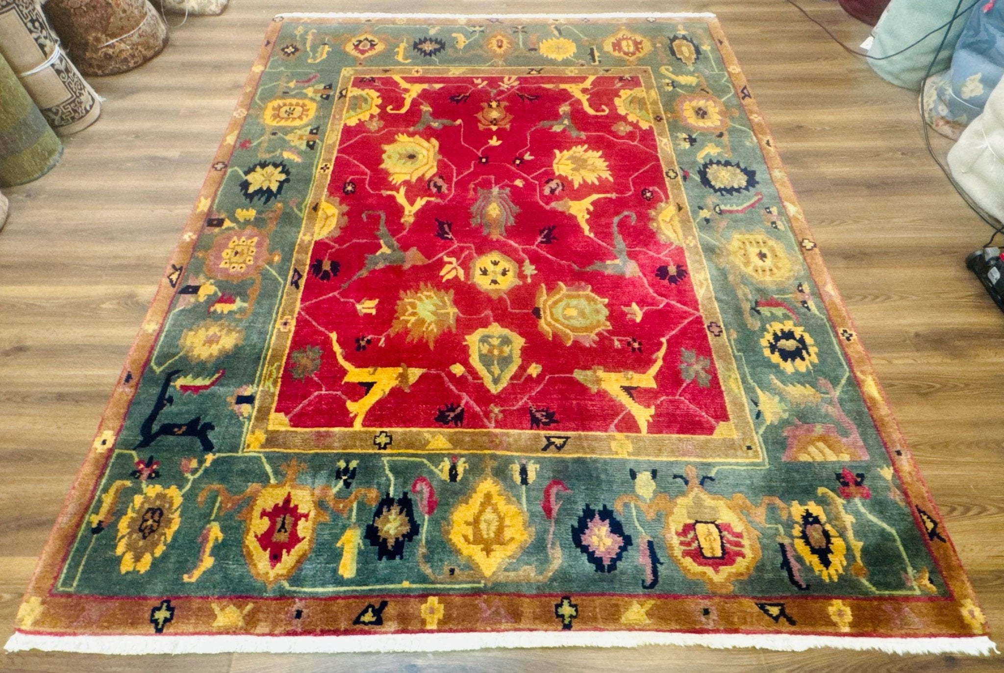 Tufenkian Rug 8x10, Tibetan Room Sized Carpet, Soft Thick Wool Pile - Jewel RugsShopify CollectiveHUNTEDFOX - Tufenkian Rug 8x10, Tibetan Room Sized Carpet, Soft Thick Wool Pile