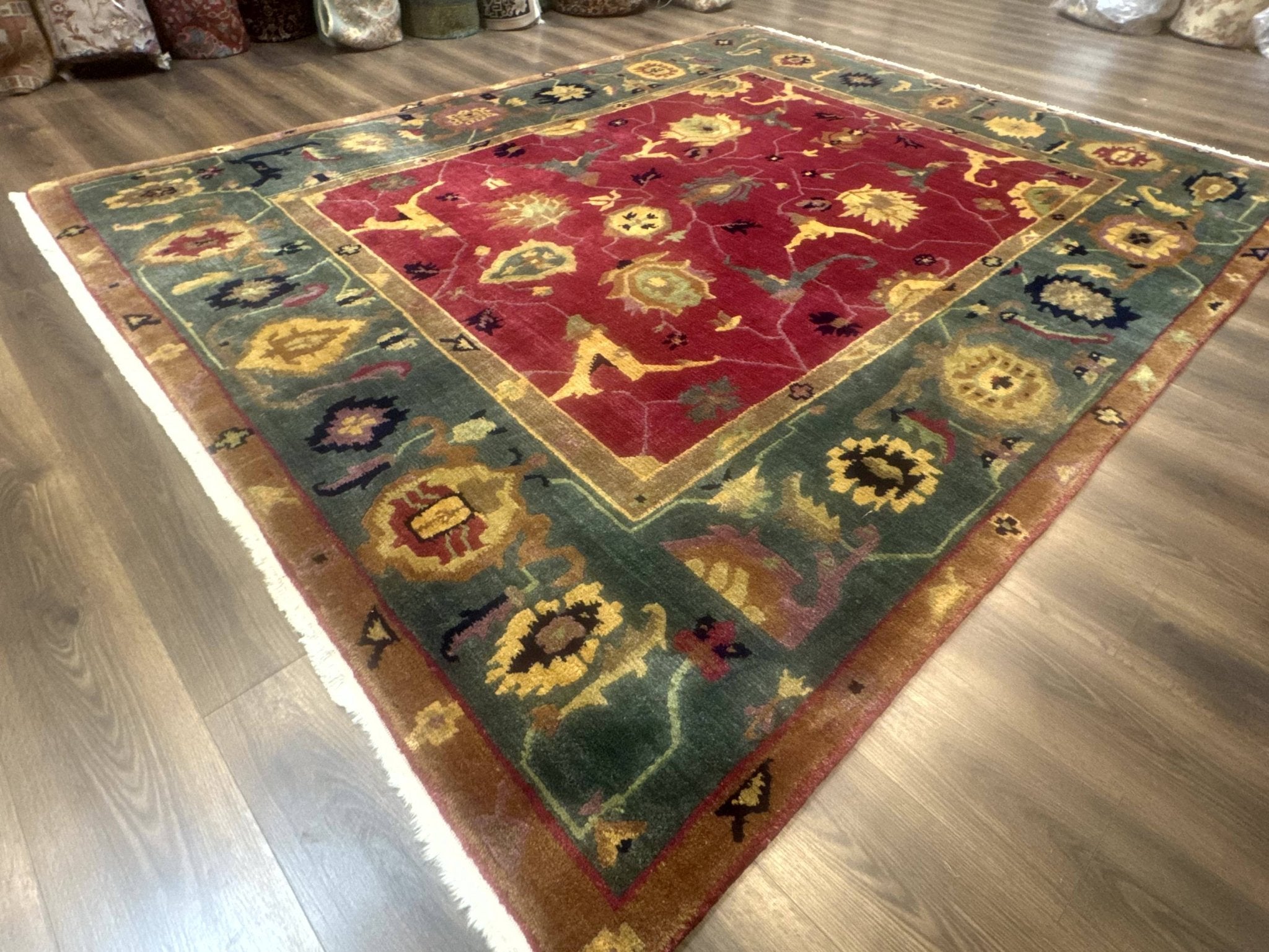 Tufenkian Rug 8x10, Tibetan Room Sized Carpet, Soft Thick Wool Pile - Jewel RugsShopify CollectiveHUNTEDFOX - Tufenkian Rug 8x10, Tibetan Room Sized Carpet, Soft Thick Wool Pile