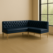 Tufted Leather Banquette | Corner Bench for Dining - custom banquette seatingH|F Atelierluxury upholstered seatingHUNTEDFOX-Tufted Leather Banquette | Corner Bench for Dining
