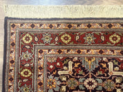 Turkish Hereke Rug 3x5, Navy Blue and Red, Fine 210 KPSI - Jewel RugsShopify CollectiveHUNTEDFOX - Turkish Hereke Rug 3x5, Navy Blue and Red, Fine 210 KPSI