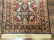 Turkish Hereke Rug 3x5, Navy Blue and Red, Fine 210 KPSI - Jewel RugsShopify CollectiveHUNTEDFOX - Turkish Hereke Rug 3x5, Navy Blue and Red, Fine 210 KPSI