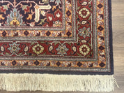 Turkish Hereke Rug 3x5, Navy Blue and Red, Fine 210 KPSI - Jewel RugsShopify CollectiveHUNTEDFOX - Turkish Hereke Rug 3x5, Navy Blue and Red, Fine 210 KPSI